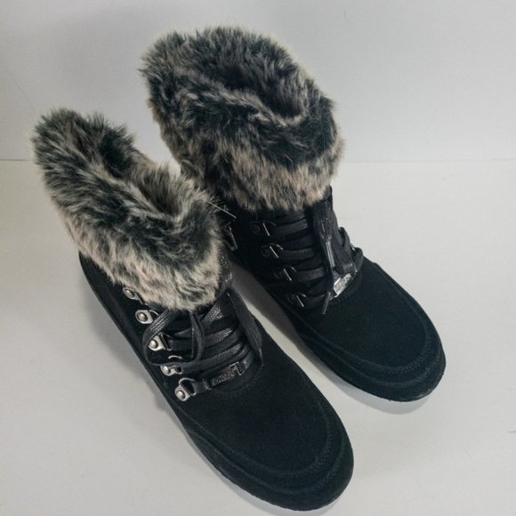 Khombu Farros Suede Cold Weather Winter Boots Black -9 - Picture 4 of 5